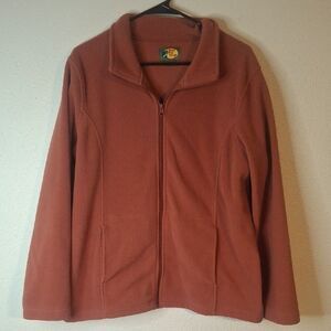 Bass Pro Shops Women's Rust Fleece zip up Jacket size XL